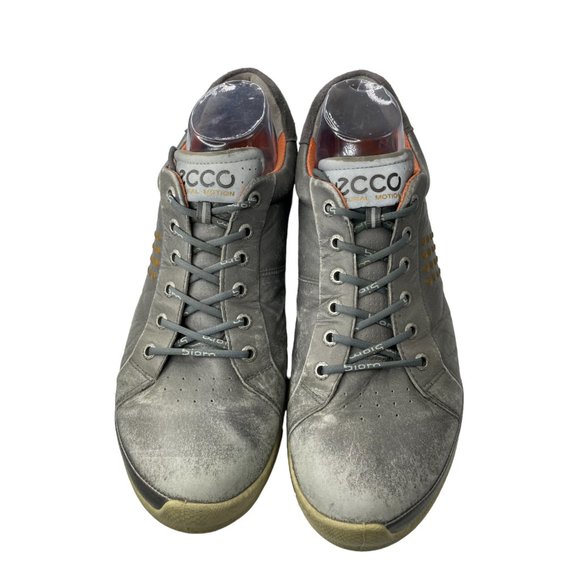 Ecco Men's Biom Yak Gray/Orange Yak Leather Spikeless Golf Shoe EU 44/US 10-10.5 - Picture 2 of 8